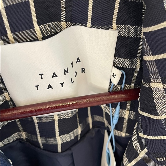 NWT Tanya Taylor Navy and Cream Plaid Jacket - Picture 5 of 9